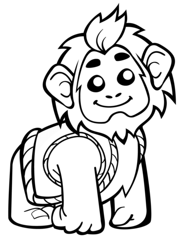 Cute Ape In Vest Coloring Page